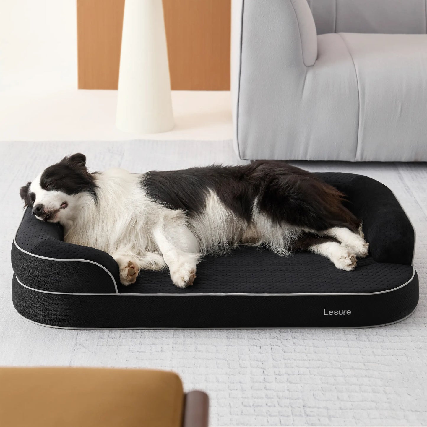 Lesure Realortho Orthopedic Dog Bed - Joint Protection for Large & Senior Dogs