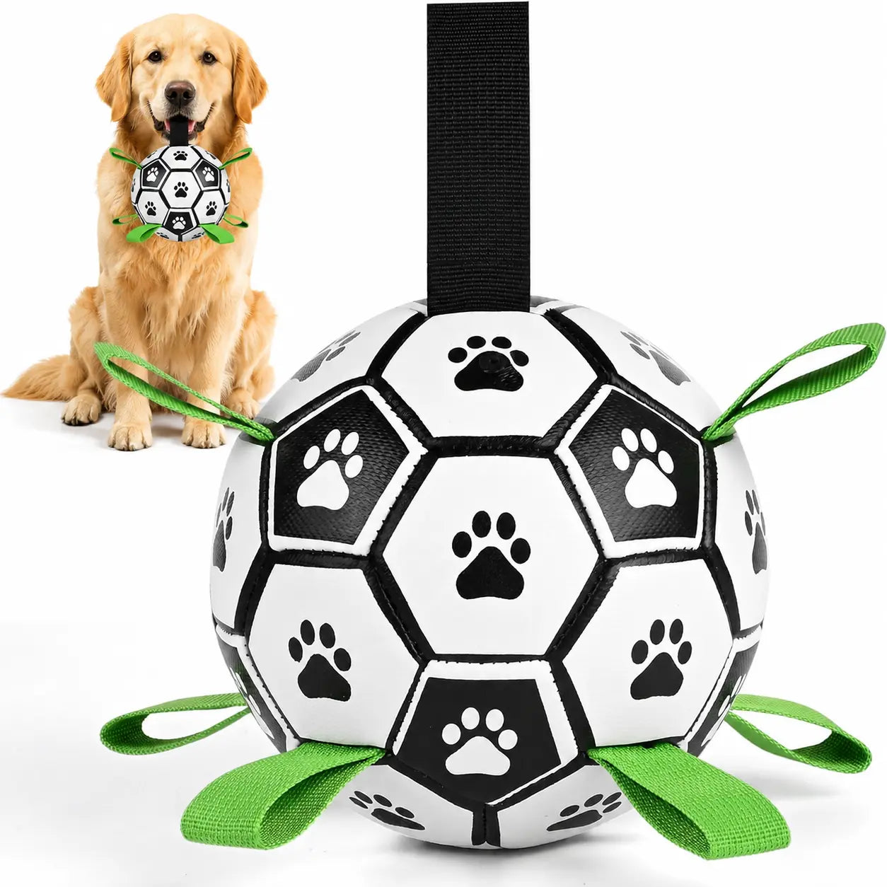 Dog Soccer Ball Toy, Outdoor-Specific Fetch Training Toy Ball, Chew-Resistant and Durable, Outdoor Interactive Pet Ball,Pet Toy Supplies, Suitable for Small, Medium, and Large Dogs.