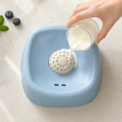 Dog Slow Feeder Bowl with Rotating Lick Ball for Yogurt, Wet Food and Treats