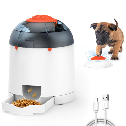 Potaroma Interactive IQ Training Pet Feeder, 280Ml Rechargeable Automatic Treat Dispenser, Push Remote Food Toy for Dogs Cats All Breeds