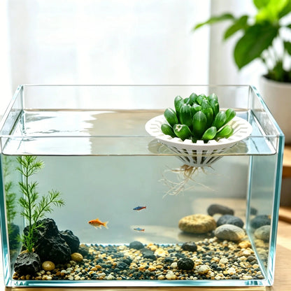 Fish Tank Hydroponic Floating Planter Basket, Floating Design, Soil-Free Greenery Fixer, Aquarium Plant Float Stand, 3D Printed Pla, Water Purification, Aquatic Plants, Lightweight