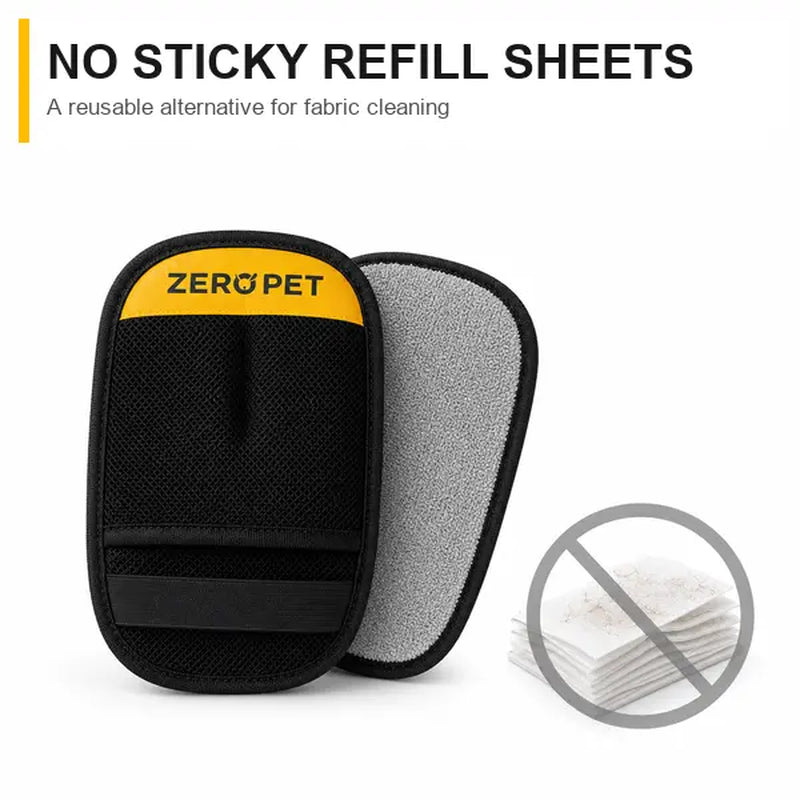 Reusable Pet Hair Remover Mitt, Washable Static Fur & Lint Cleaner for Furniture, Bedding & Car Seats