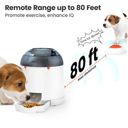 Potaroma Interactive IQ Training Pet Feeder, 280Ml Rechargeable Automatic Treat Dispenser, Push Remote Food Toy for Dogs Cats All Breeds