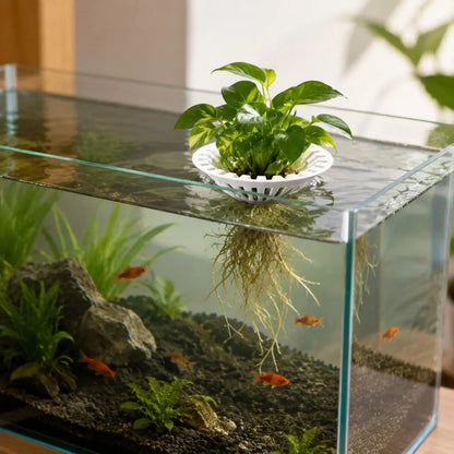 Fish Tank Hydroponic Floating Planter Basket, Floating Design, Soil-Free Greenery Fixer, Aquarium Plant Float Stand, 3D Printed Pla, Water Purification, Aquatic Plants, Lightweight