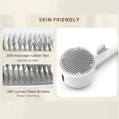 2-In-1 Pet Fresh Fur Shower Brush - Nonscratch Fur Removal Tool, De-Shedding Combs, Grooming Tool for Cats & Dogs with Steam Spray Function