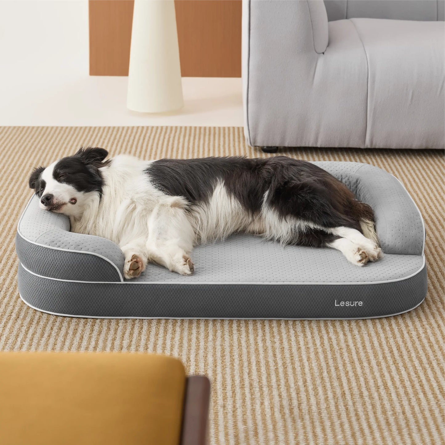 Lesure Realortho Orthopedic Dog Bed - Joint Protection for Large & Senior Dogs