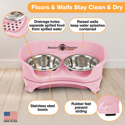 Neater Feeder Express for Cats - MESS PROOF PET BOWLS with Raised Walls & Elevated Design for Improved Digestion - Easy to Clean & Top-Rack Dishwasher Safe - Made in the USA