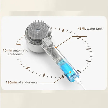 2-In-1 Pet Fresh Fur Shower Brush - Nonscratch Fur Removal Tool, De-Shedding Combs, Grooming Tool for Cats & Dogs with Steam Spray Function