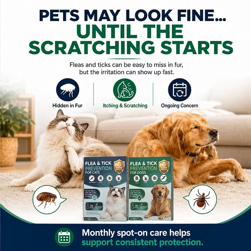 Spot on Pet Daily Topical Skin Care Serum for Cats & Dogs, Soothing Cleansing Solution, Pack of 6 Tubes