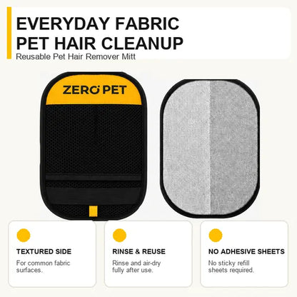 Reusable Pet Hair Remover Mitt, Washable Static Fur & Lint Cleaner for Furniture, Bedding & Car Seats