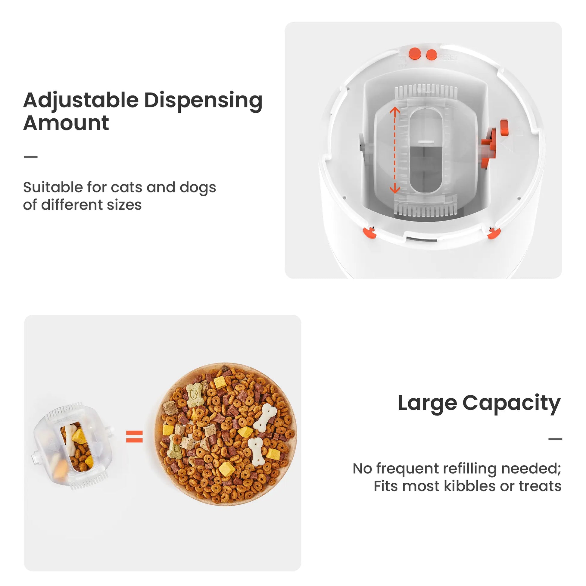 Potaroma Interactive IQ Training Pet Feeder, 280Ml Rechargeable Automatic Treat Dispenser, Push Remote Food Toy for Dogs Cats All Breeds