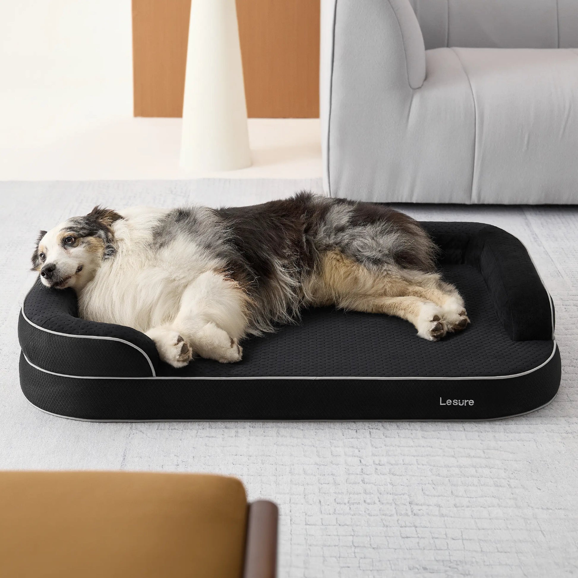 Lesure Realortho Orthopedic Dog Bed - Joint Protection for Large & Senior Dogs