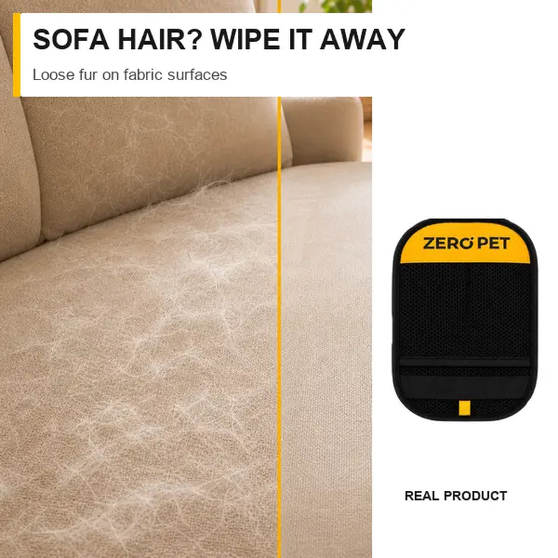 Reusable Pet Hair Remover Mitt, Washable Static Fur & Lint Cleaner for Furniture, Bedding & Car Seats